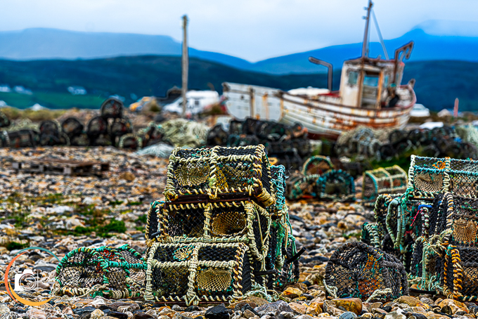 Stacked Lobster Pots - Tory Islan Ferry Port